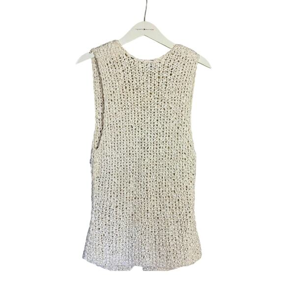 Vintage Liz Claiborne Hand-Knit Vest Neutral 90s Boho Women’s S - Picture 3 of 6